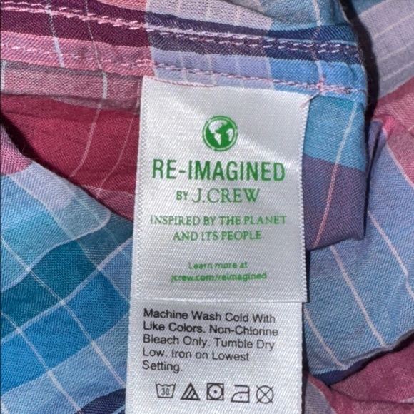 J. CREW Classic-Fit Crinkle Cotton Popover Shirt in Ombré Plaid Women’s 4 - Picture 10 of 13